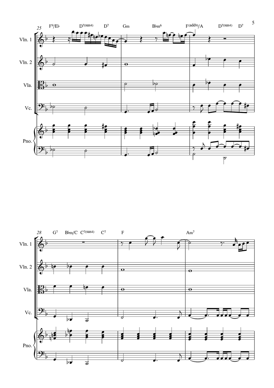 All By Myself String Quartet scores gallery preview page 5