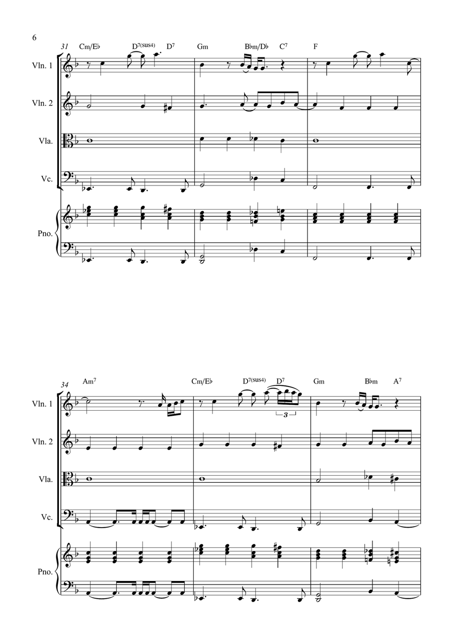 All By Myself String Quartet scores gallery preview page 6