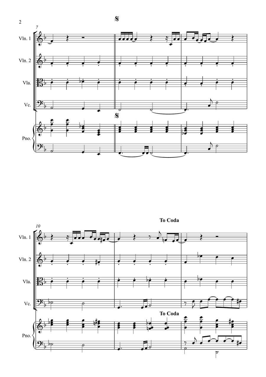 All By Myself String Quartet scores gallery preview page 2