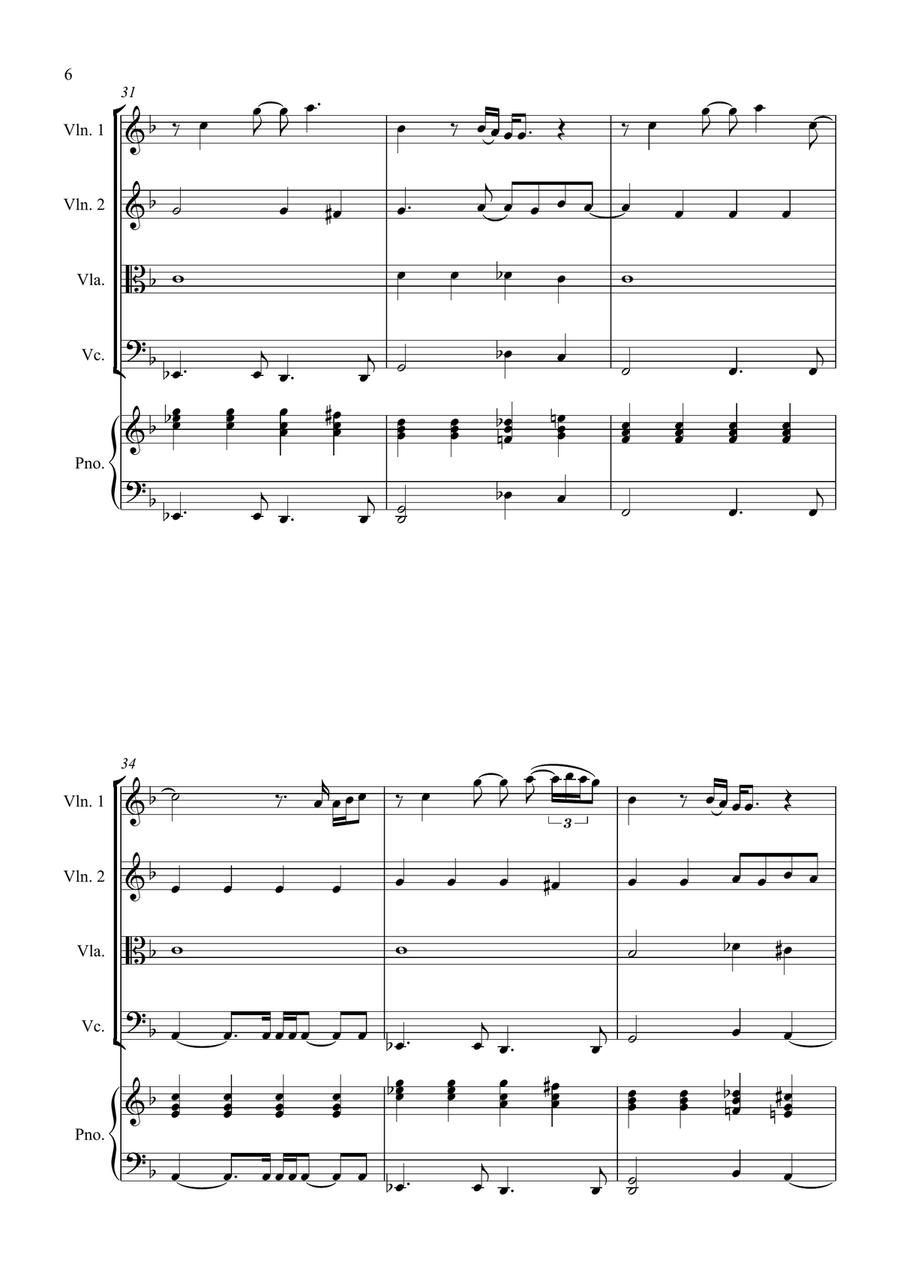 All By Myself String Quartet scores gallery preview page 6