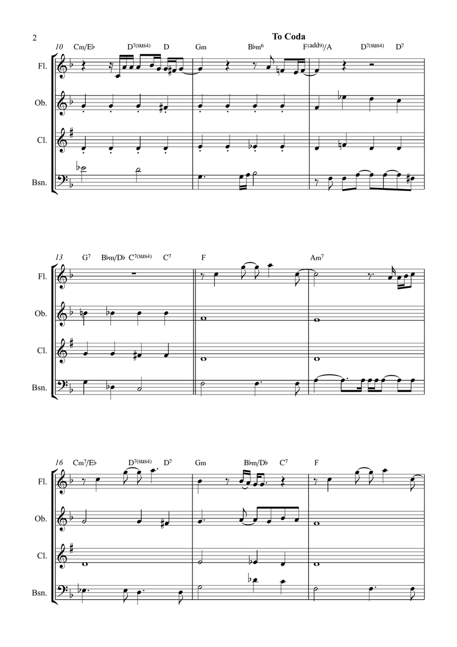 All By Myself Woodwind Quartet scores gallery preview page 2