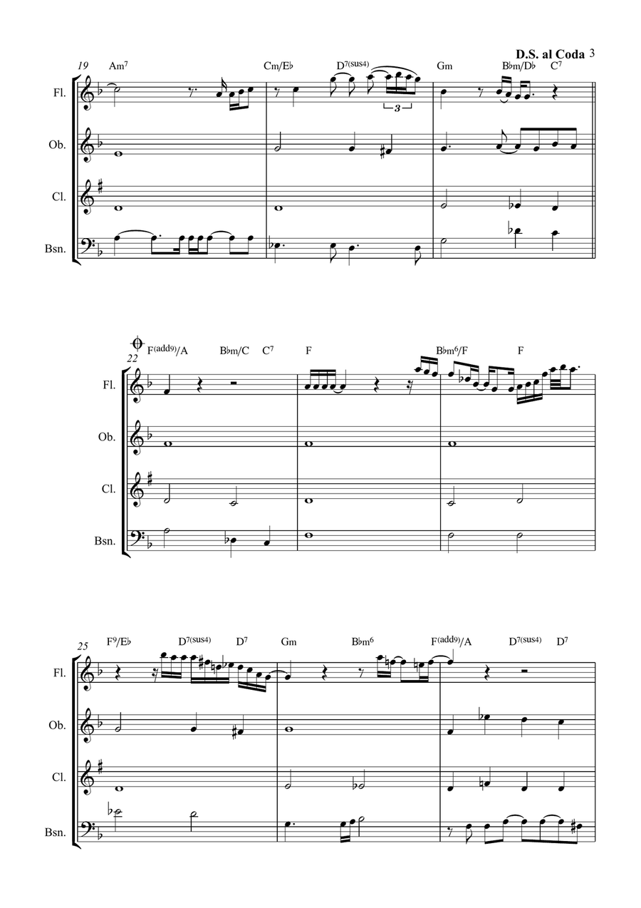 All By Myself Woodwind Quartet scores gallery preview page 3
