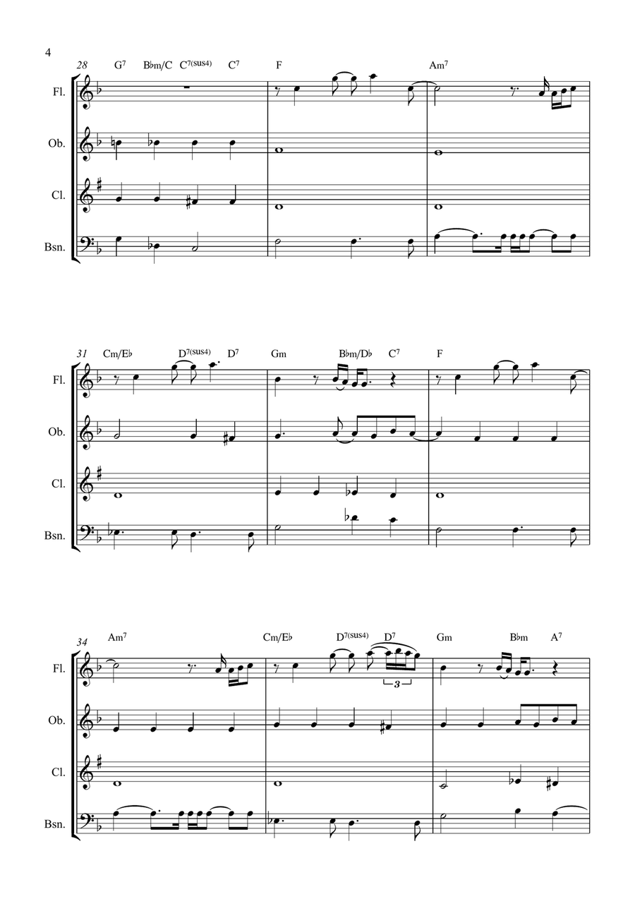 All By Myself Woodwind Quartet scores gallery preview page 4