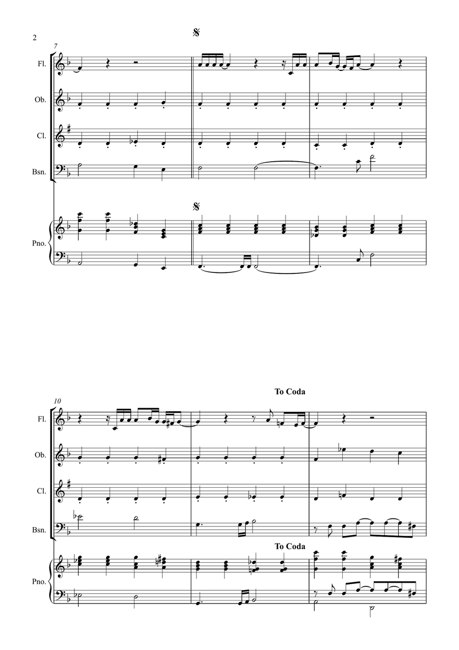 All By Myself Woodwind Quartet scores gallery preview page 2