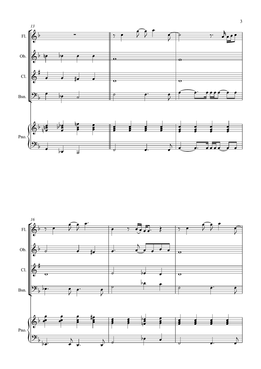 All By Myself Woodwind Quartet scores gallery preview page 3