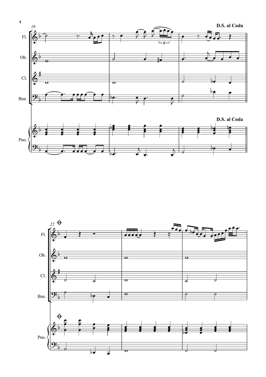 All By Myself Woodwind Quartet scores gallery preview page 4