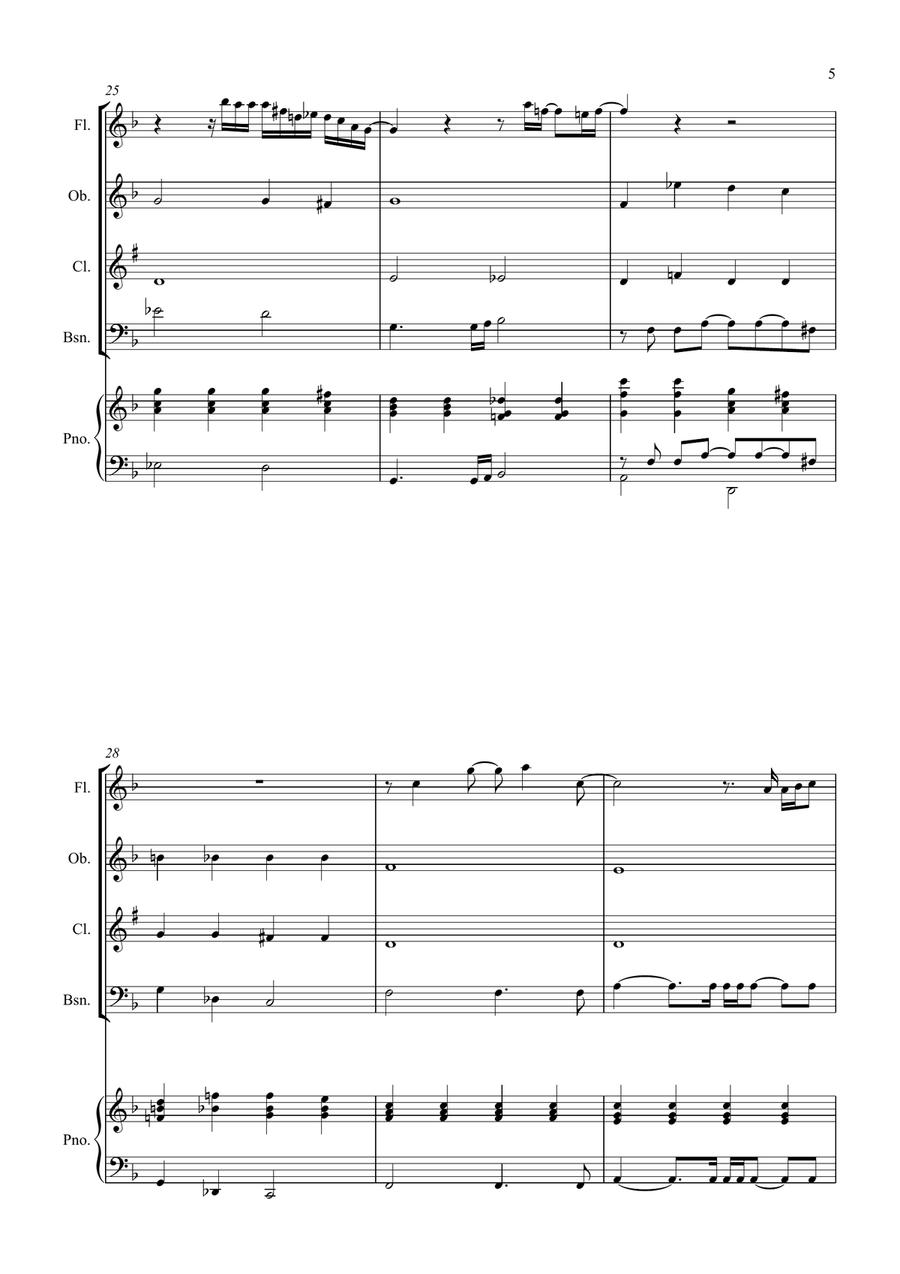All By Myself Woodwind Quartet scores gallery preview page 5