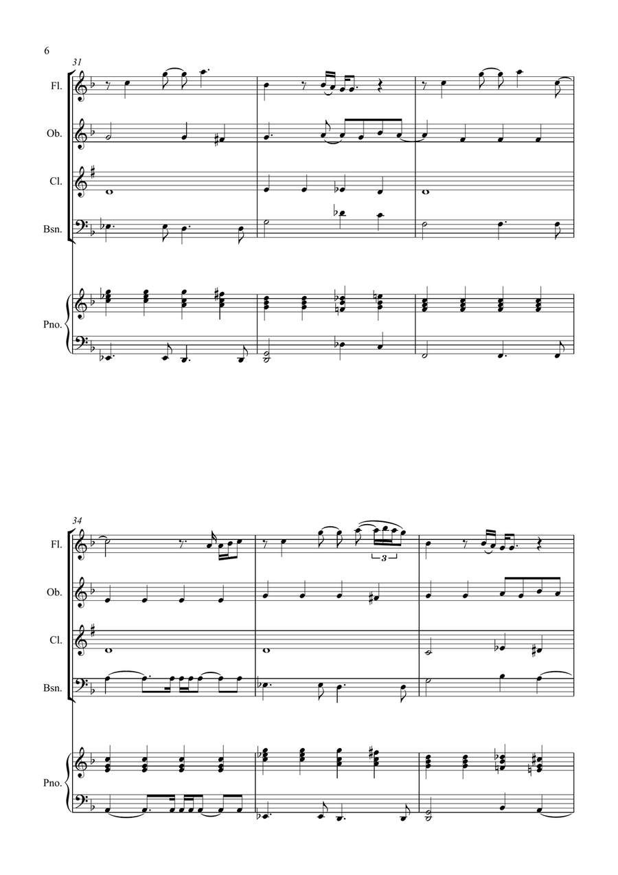 All By Myself Woodwind Quartet scores gallery preview page 6