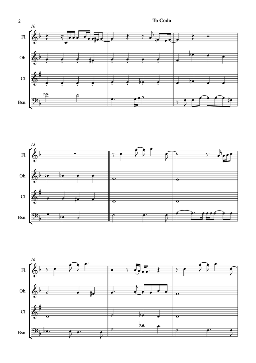All By Myself Woodwind Quartet scores gallery preview page 2