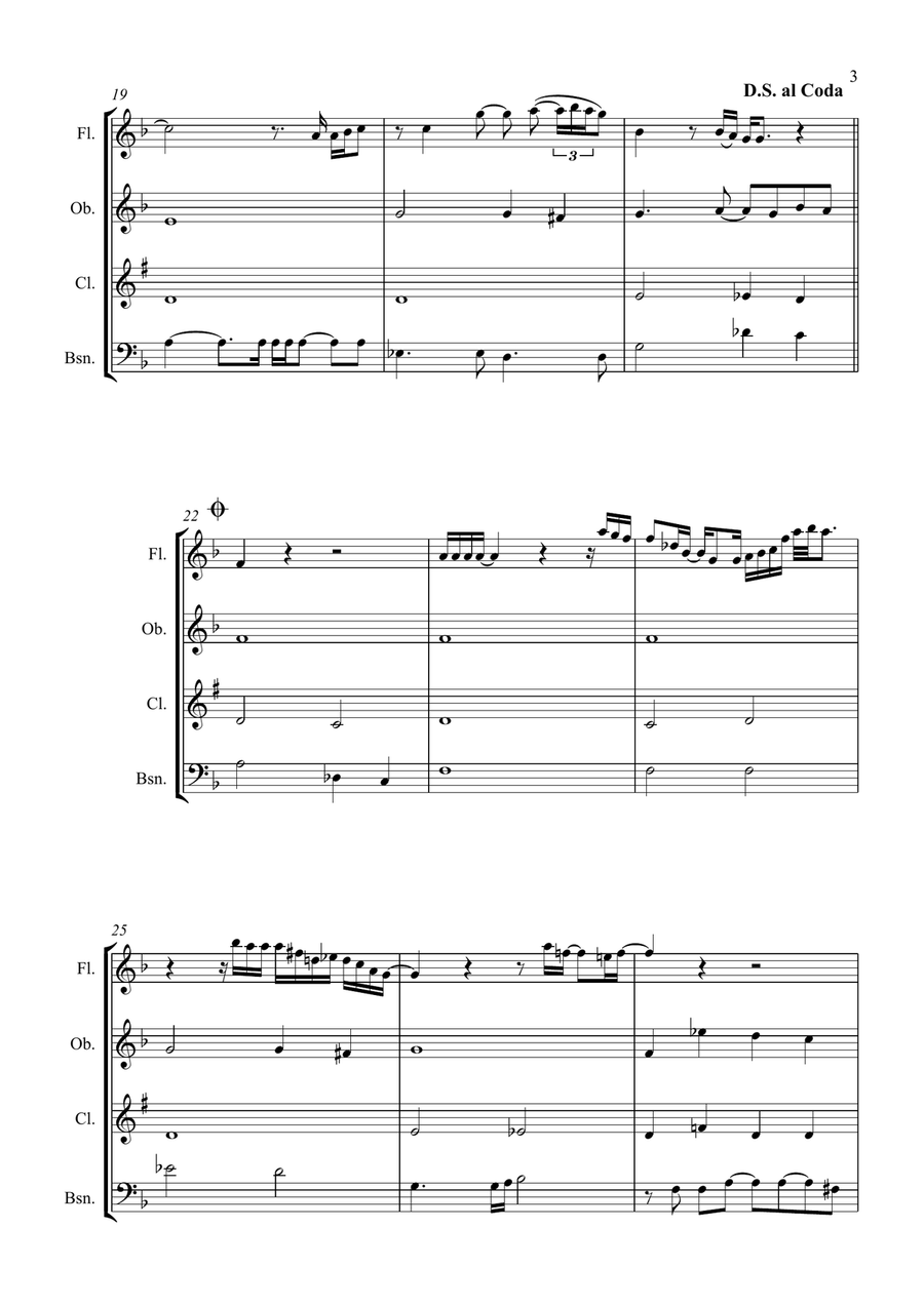All By Myself Woodwind Quartet scores gallery preview page 3