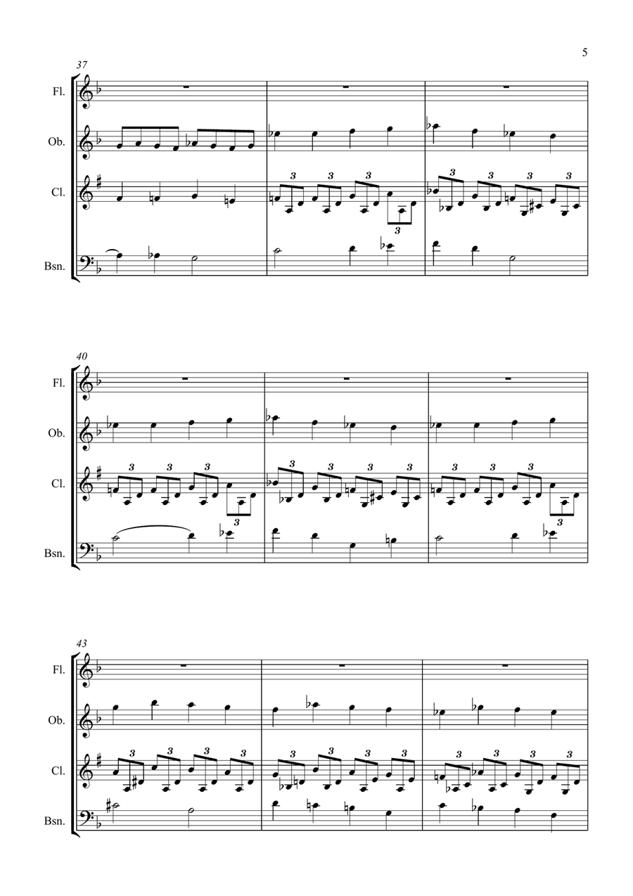 All By Myself Woodwind Quartet scores gallery preview page 5
