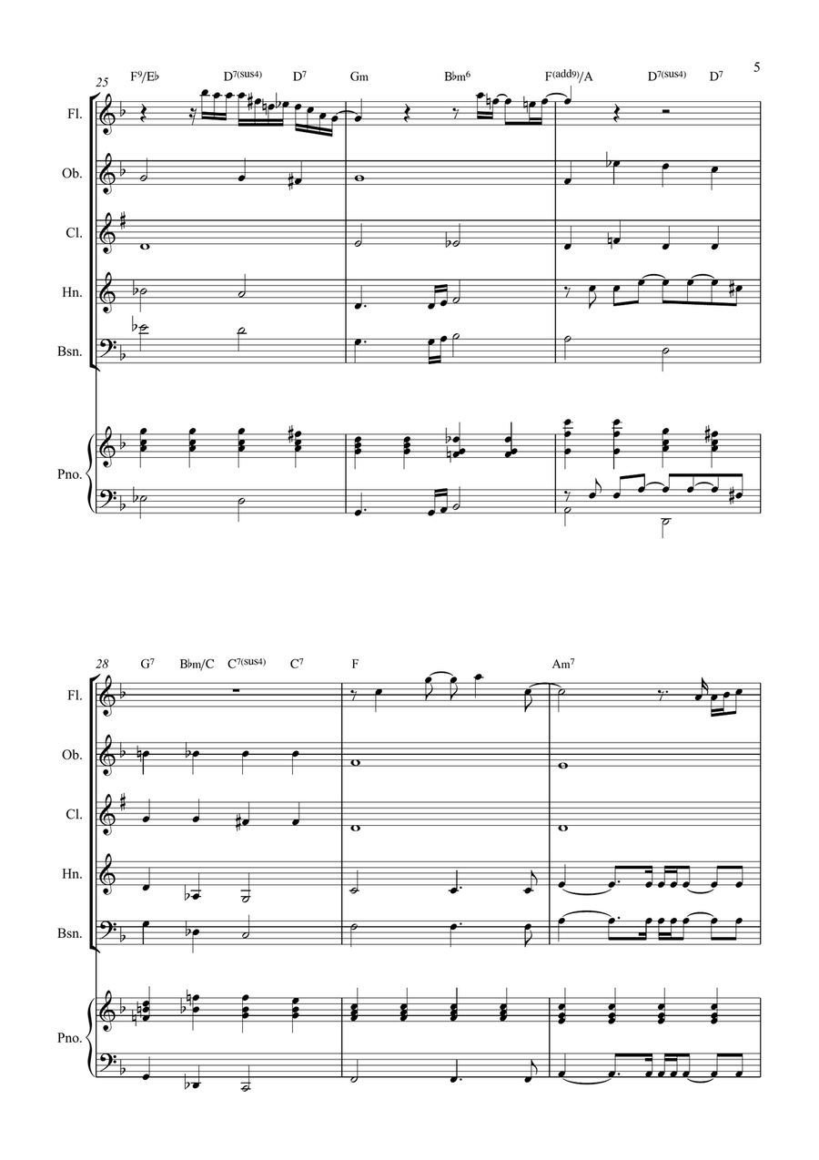 All By Myself Woodwind Quintet scores gallery preview page 5