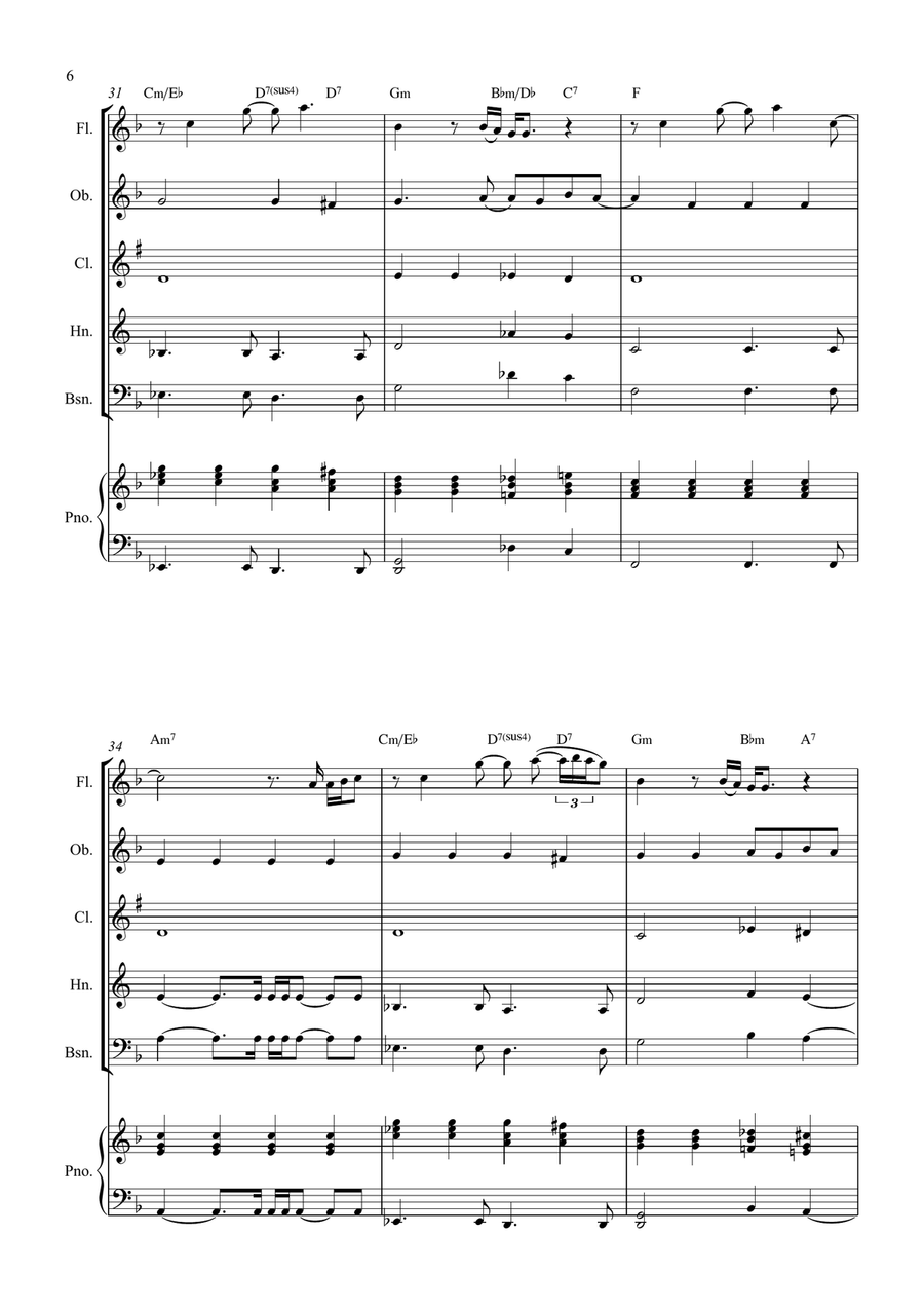 All By Myself Woodwind Quintet scores gallery preview page 6