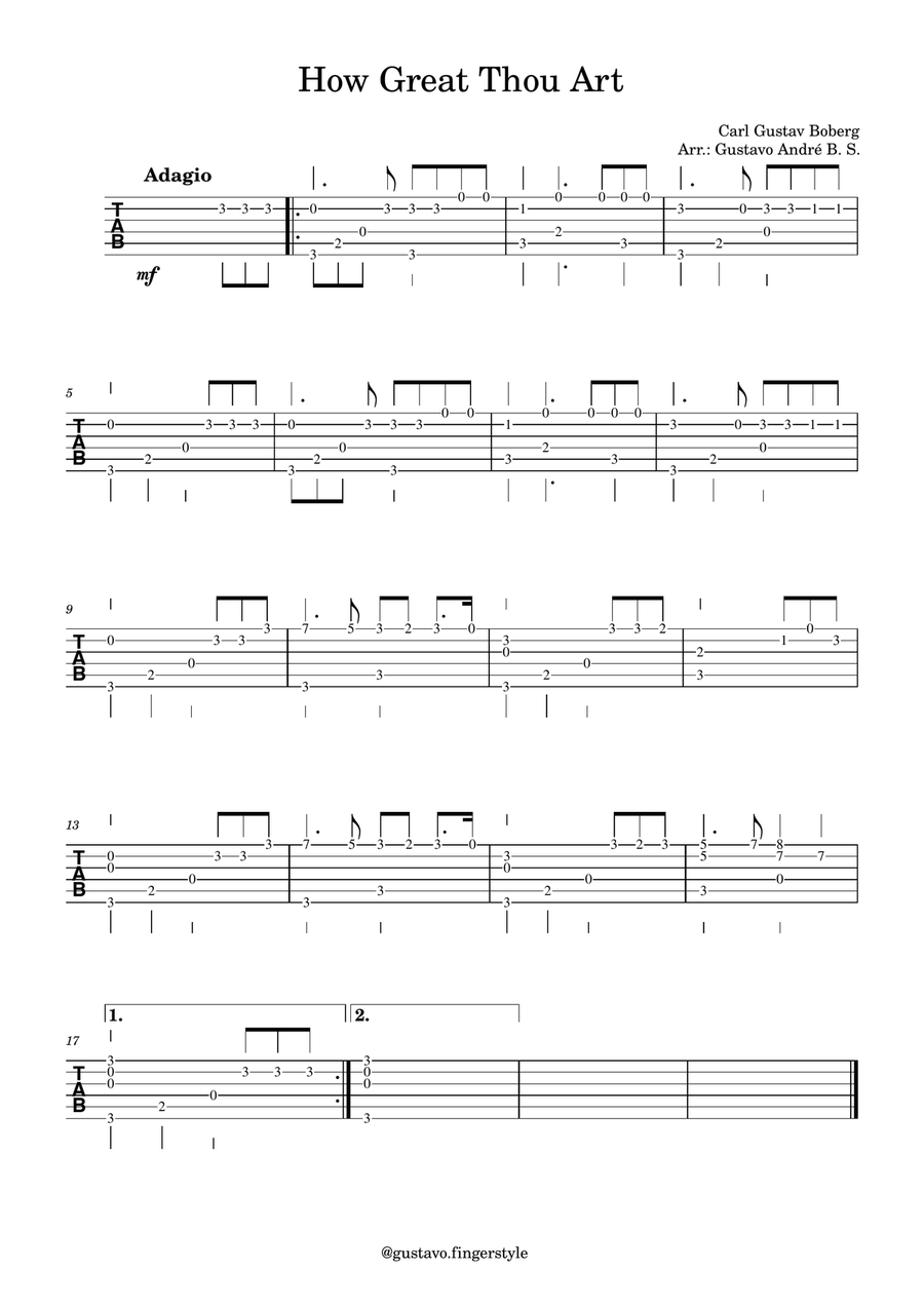 How Great Thou Art How Great Thou Art Acoustic Guitar scores gallery preview page 1