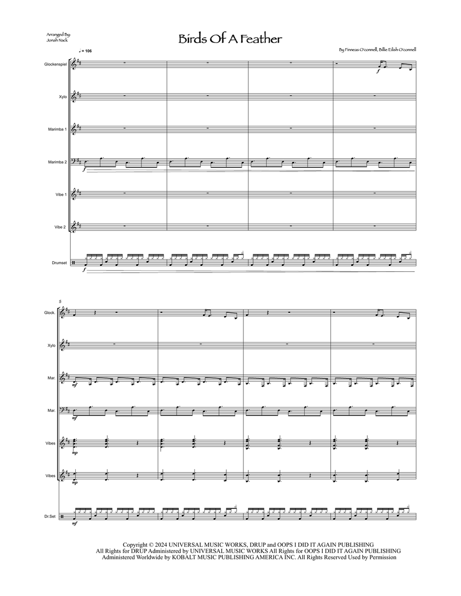 Birds Of A Feather Birds Of A Feather Percussion Ensemble scores gallery preview page 2