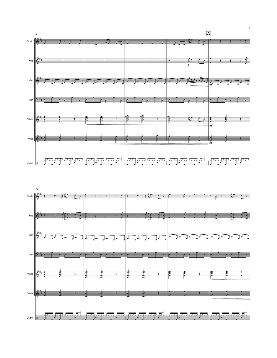 Birds Of A Feather Birds Of A Feather Percussion Ensemble scores gallery preview page 3