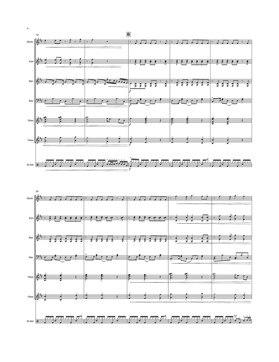 Birds Of A Feather Birds Of A Feather Percussion Ensemble scores gallery preview page 4
