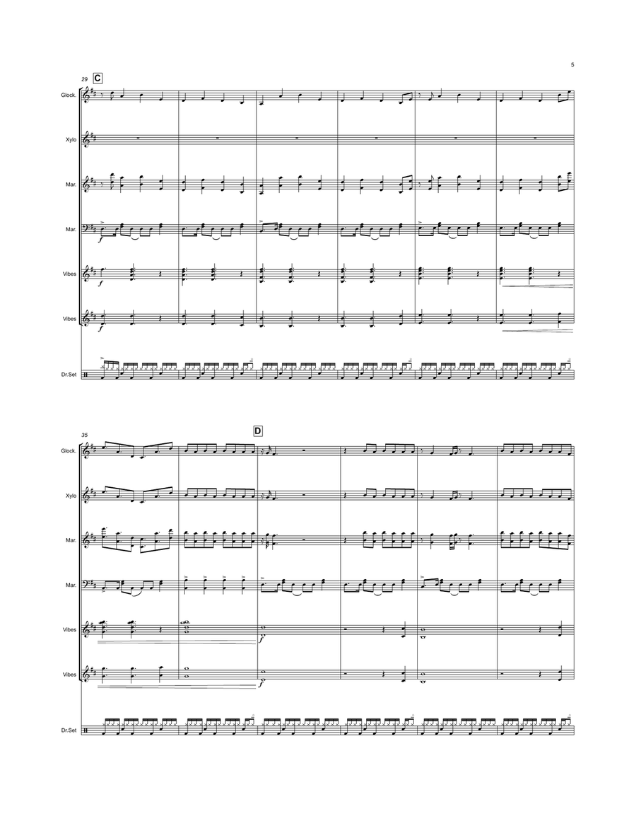 Birds Of A Feather Birds Of A Feather Percussion Ensemble scores gallery preview page 5