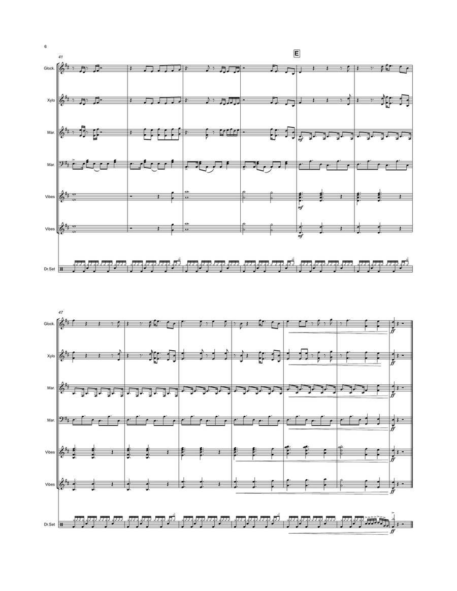 Birds Of A Feather Birds Of A Feather Percussion Ensemble scores gallery preview page 6