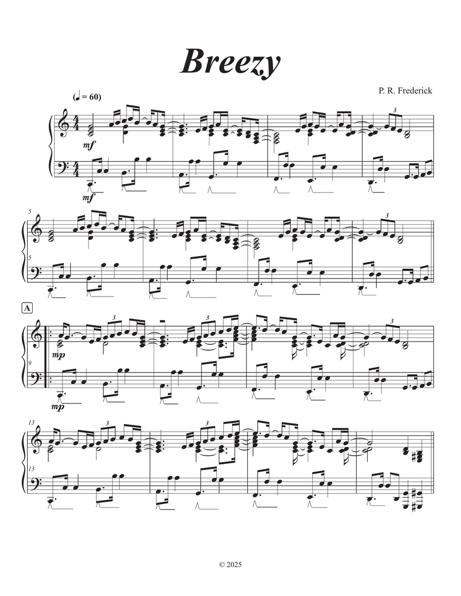 Breezy Piano Solo scores gallery preview page 1