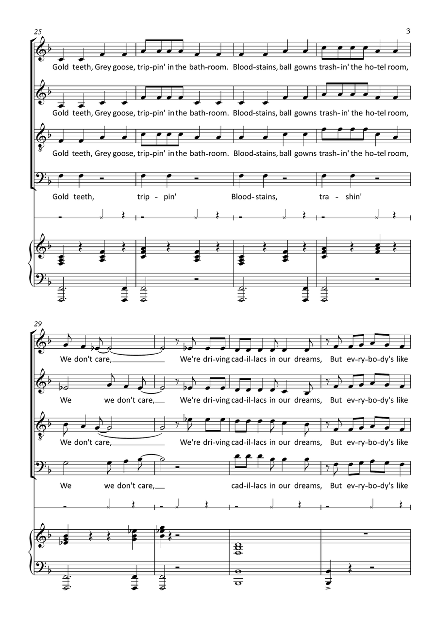 Royals by Lorde 4-Part - Digital Sheet Music page 3