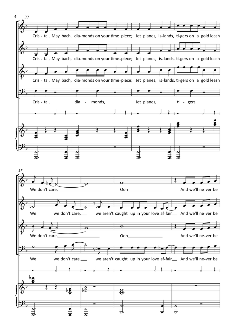 Royals by Lorde 4-Part - Digital Sheet Music page 4