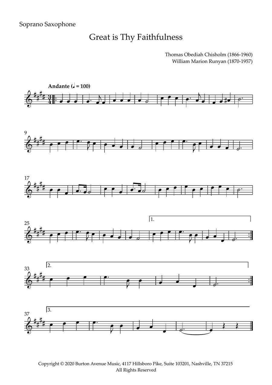 Great Is Thy Faithfulness Small Ensemble scores gallery preview page 4