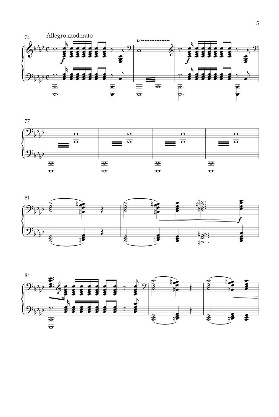 Finlandia - Jean Sibelius Piano Solo scores gallery preview page 5