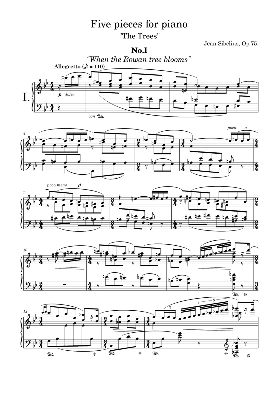 Five pieces for piano 