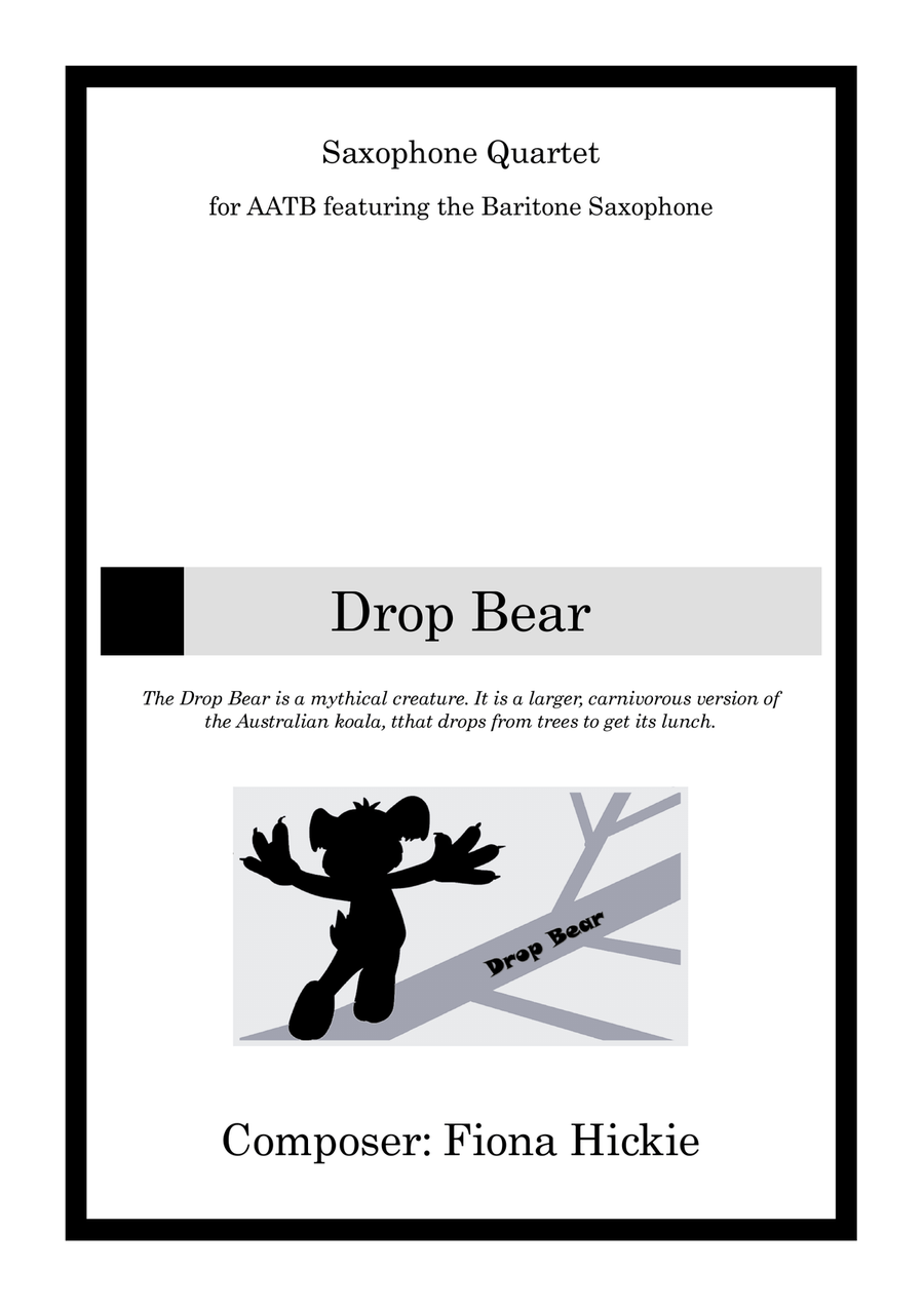 Drop Bear Saxophone Quartet scores gallery preview page 1