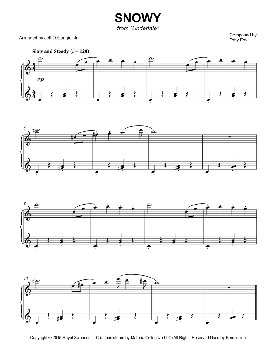 Snowy Snowy Piano Solo scores gallery preview page 1