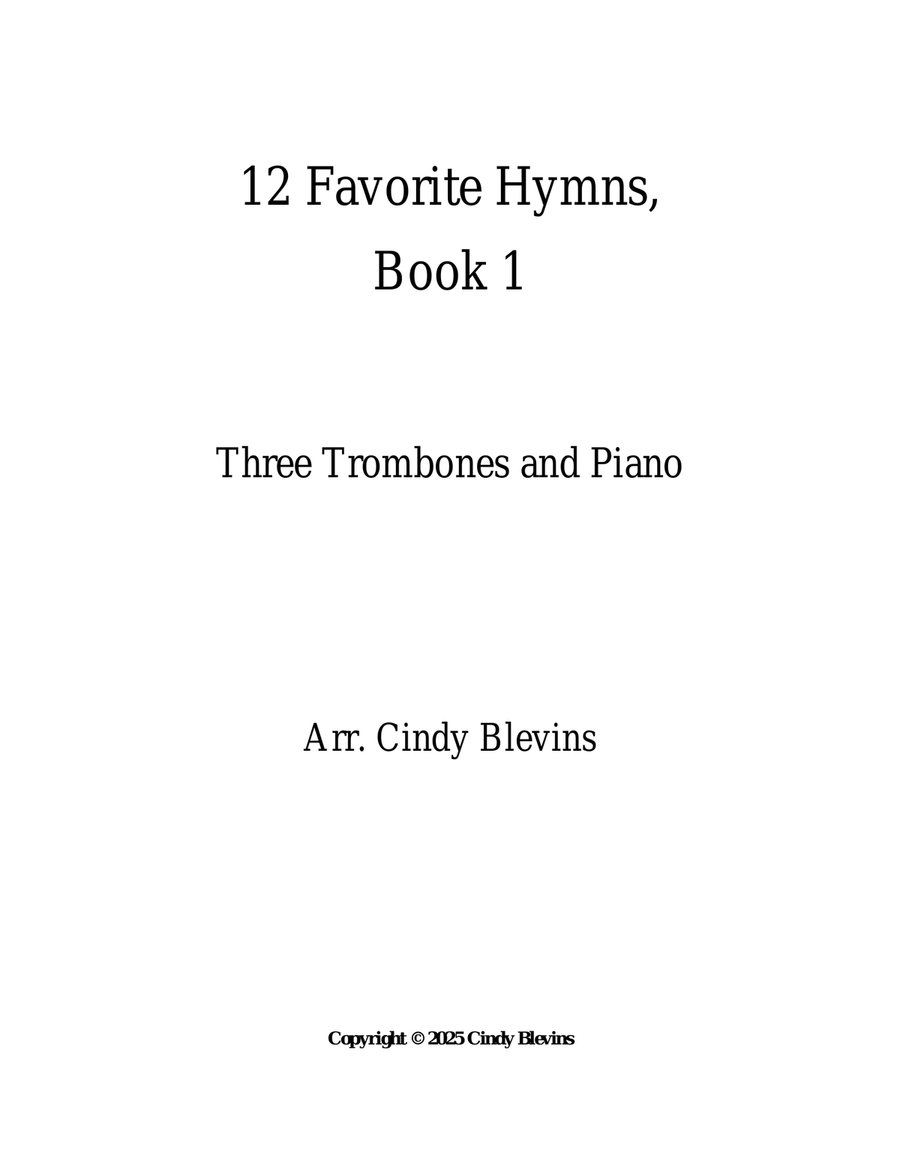12 Favorite Hymns, Book 1, for Three Trombones and Piano Trombone Trio scores gallery preview page 6