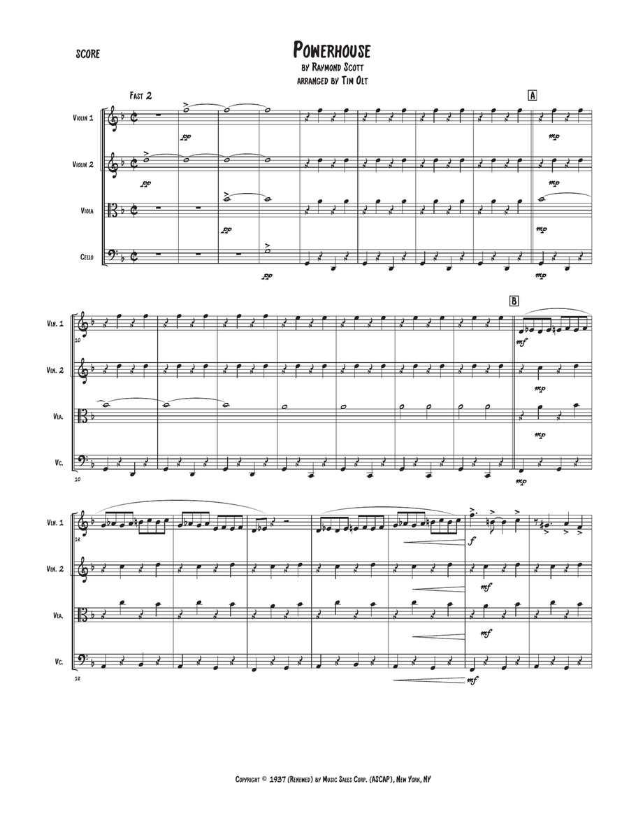Powerhouse Powerhouse String Quartet scores gallery preview page 1