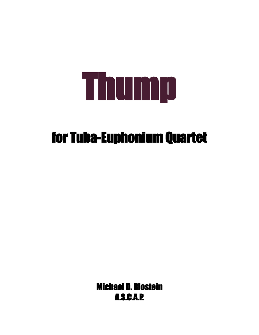 Thump for Tuba-Euphonium Quartet Brass Quartet scores gallery preview page 1
