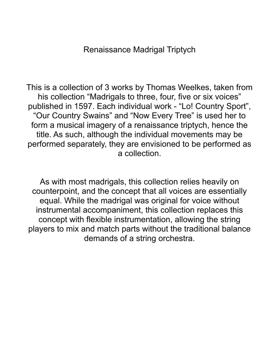 Renaissance Madrigal Triptych (score only) - Score Only Choir scores gallery preview page 2