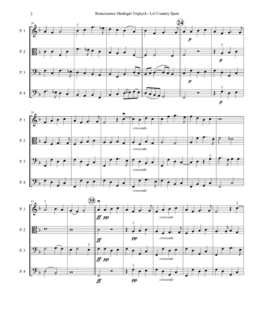Renaissance Madrigal Triptych (score only) - Score Only Choir scores gallery preview page 4