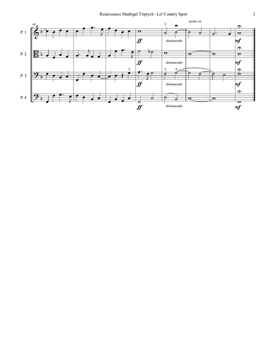 Renaissance Madrigal Triptych (score only) - Score Only Choir scores gallery preview page 5