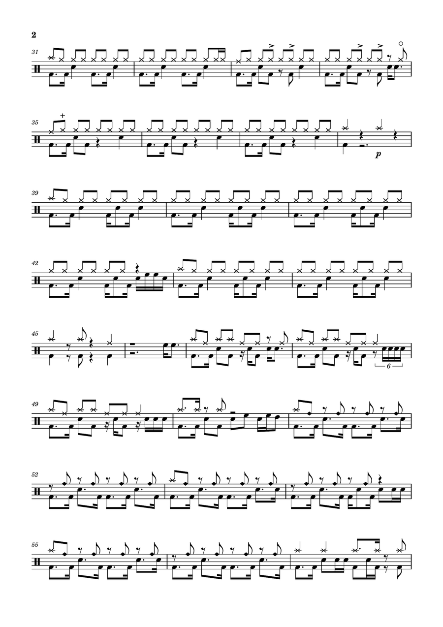 A Thousand Miles A Thousand Miles Drum Set scores gallery preview page 2
