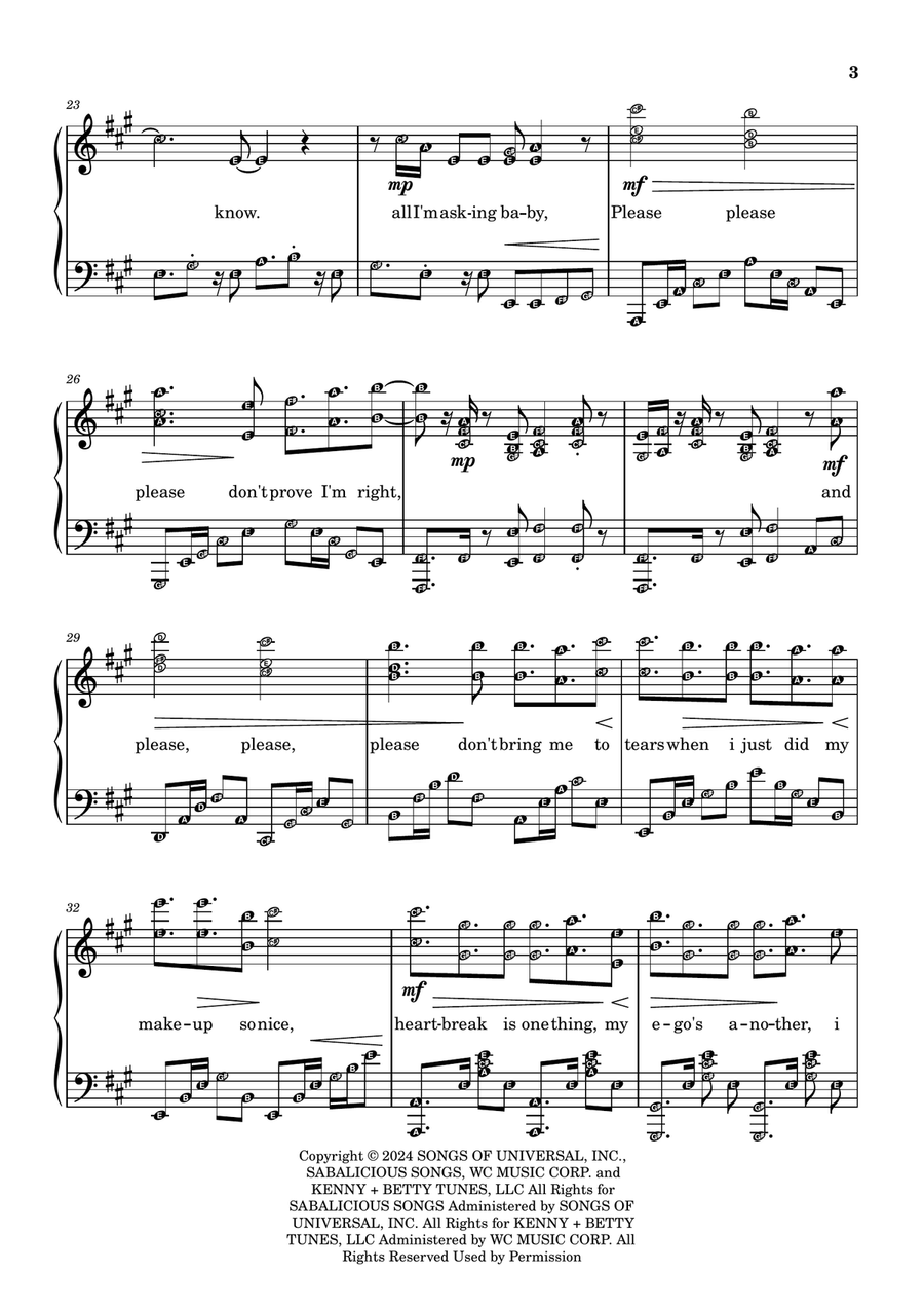 Please Please Please Please Please Please Piano Solo scores gallery preview page 3