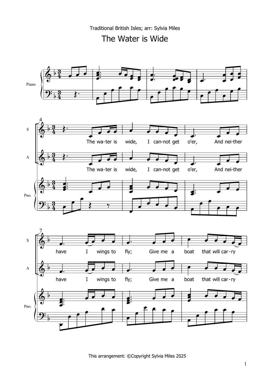 The Water is Wide SSA scores gallery preview page 1