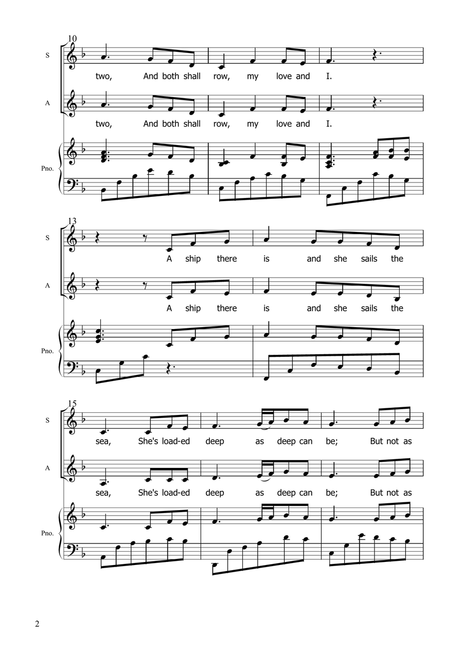 The Water is Wide SSA scores gallery preview page 2