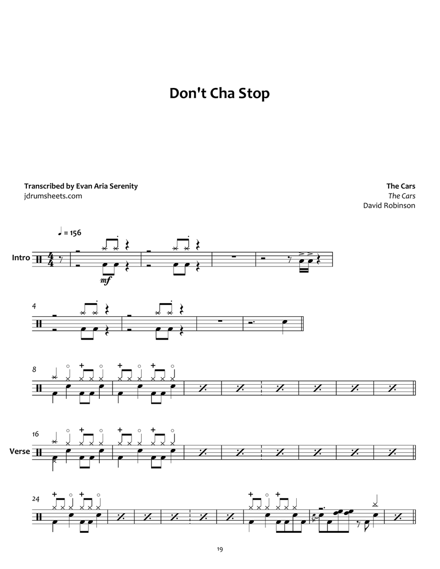 Don't Cha Stop Drum Set scores gallery preview page 1