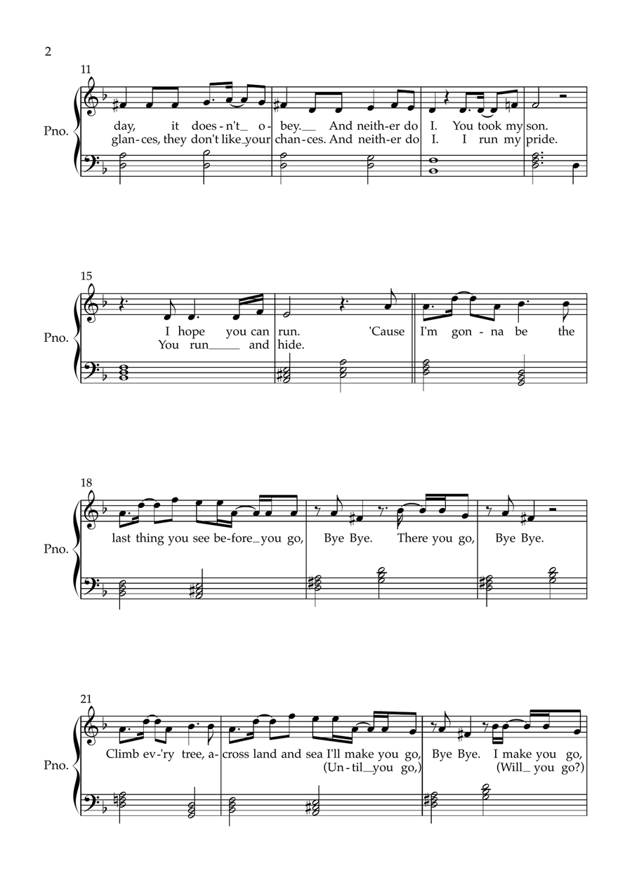 Bye Bye Bye Bye Easy Piano scores gallery preview page 2