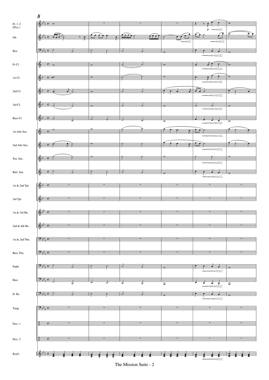 Medley: Gabriel's Oboe with Falls and On Earth As It Is In Heaven Concert Band scores gallery preview page 4