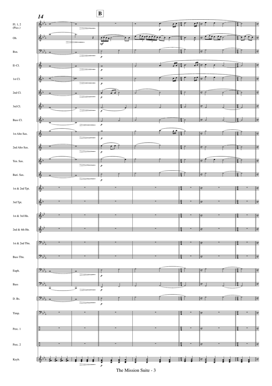 Medley: Gabriel's Oboe with Falls and On Earth As It Is In Heaven Concert Band scores gallery preview page 5