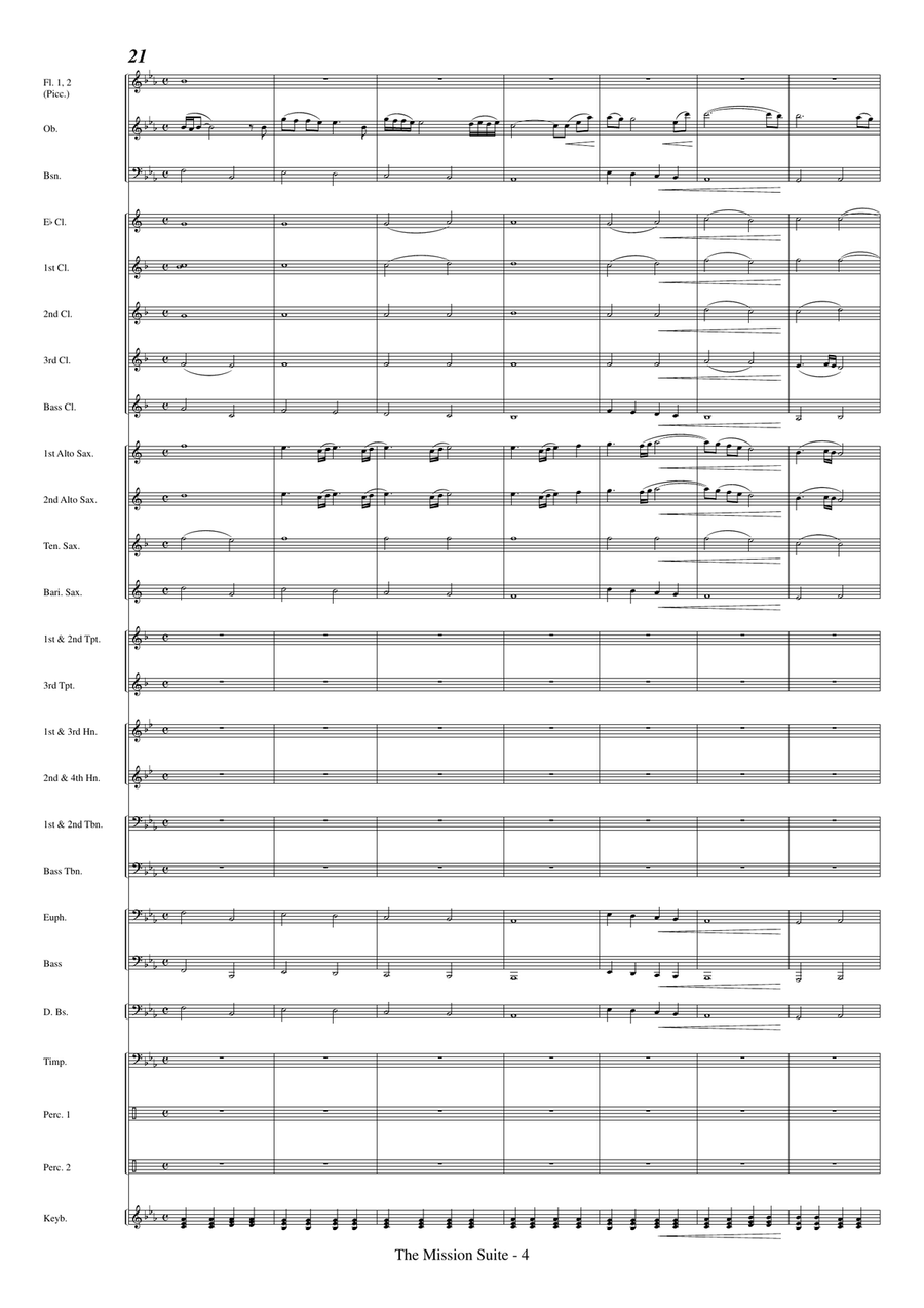Medley: Gabriel's Oboe with Falls and On Earth As It Is In Heaven Concert Band scores gallery preview page 6