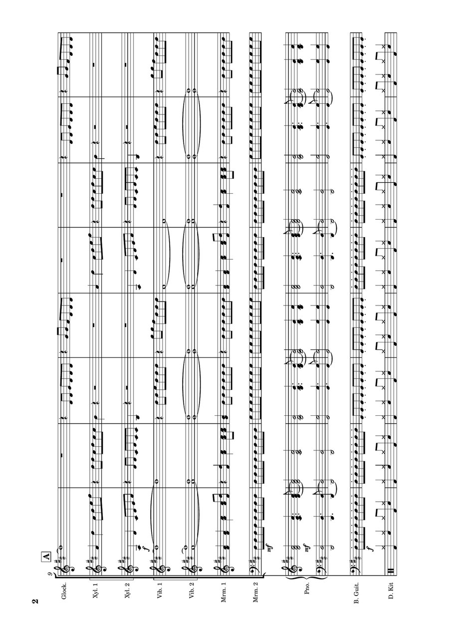 Mamma Mia Percussion Ensemble scores gallery preview page 2
