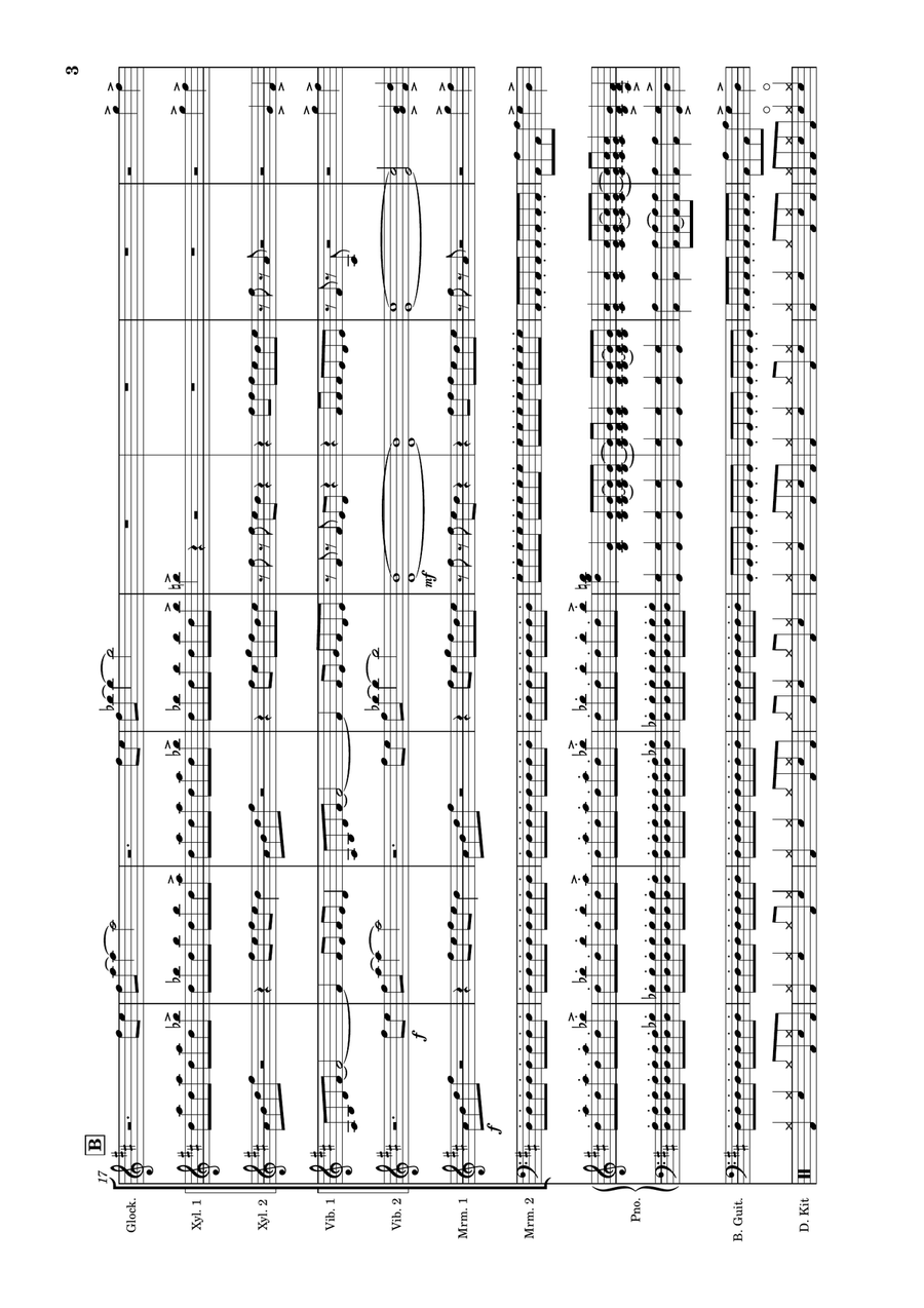 Mamma Mia Percussion Ensemble scores gallery preview page 3