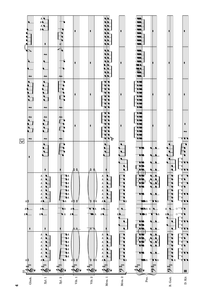 Mamma Mia Percussion Ensemble scores gallery preview page 4