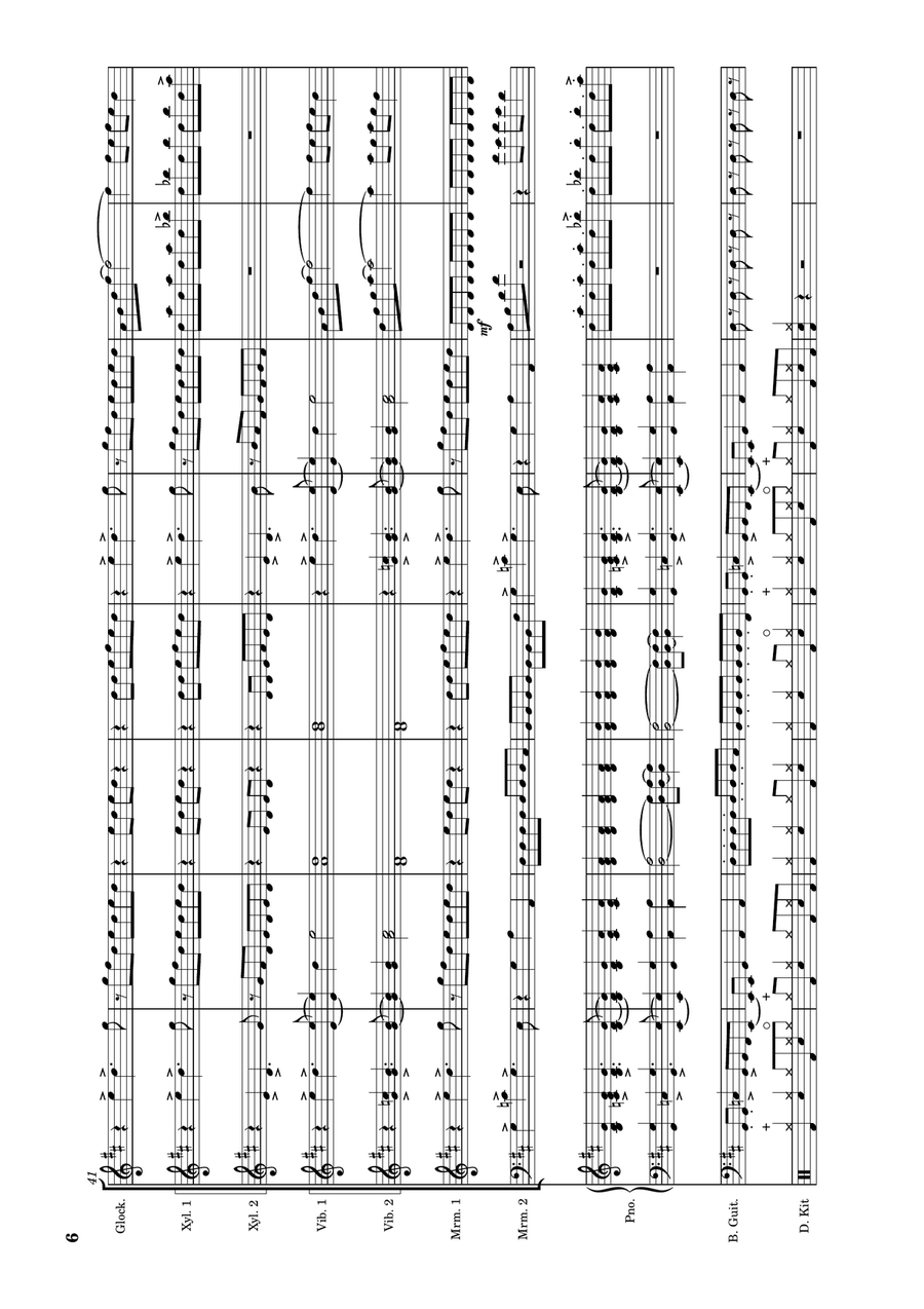 Mamma Mia Percussion Ensemble scores gallery preview page 6